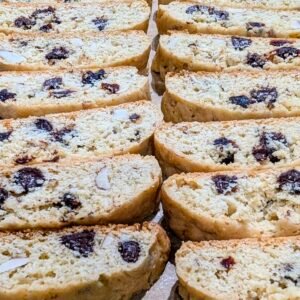 Cherry Almond Biscotti with Chocolate Chips